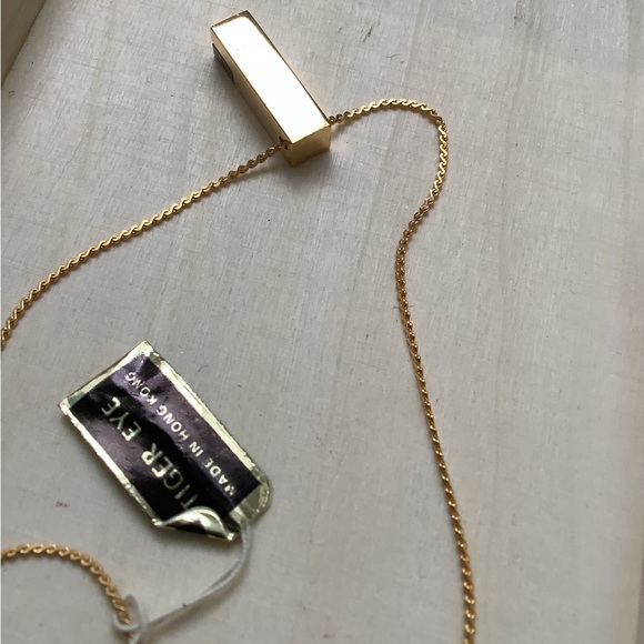 new Vintage genuine tiger eye bar minimalist pendant necklace - Picture 9 of 11